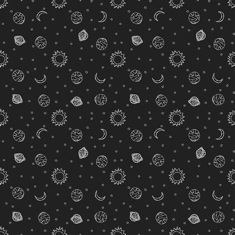 Seamless Space Pattern Cosmos Background Doodle Vector Space