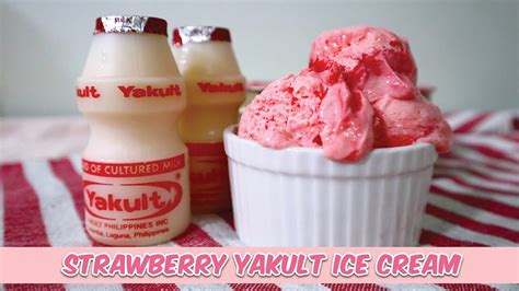 Strawberry Yakult Ice Cream 3 Ingredients Only Youtube