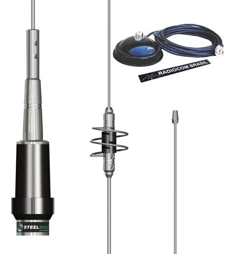 Kit Antena Movel Dual Band Vhf Uhf Suporte Base Magn Tica R