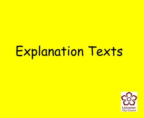 Explanation Texts Ppt