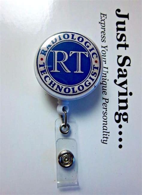 Rt Radiologic Technologist X Ray Ct Mri Retractable Reel Id Badge