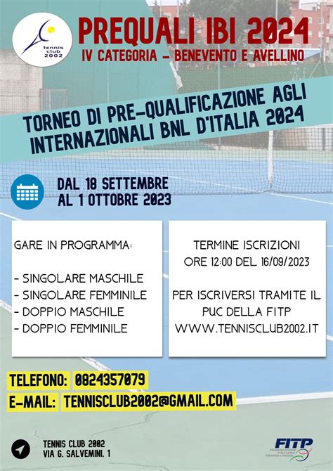 Pre Qualificazioni IBI 2024 Tennis Club 2002