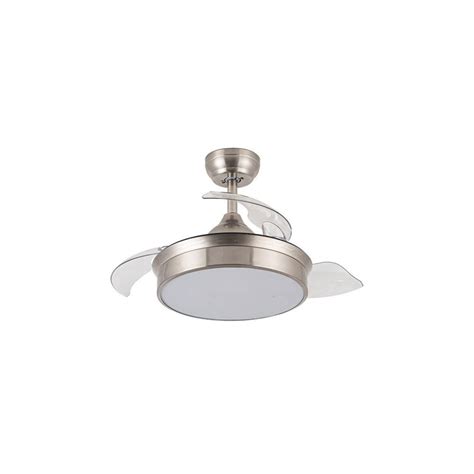 Ventilador Niquel Techo Aspas Plegables Led W Decoled Valencia