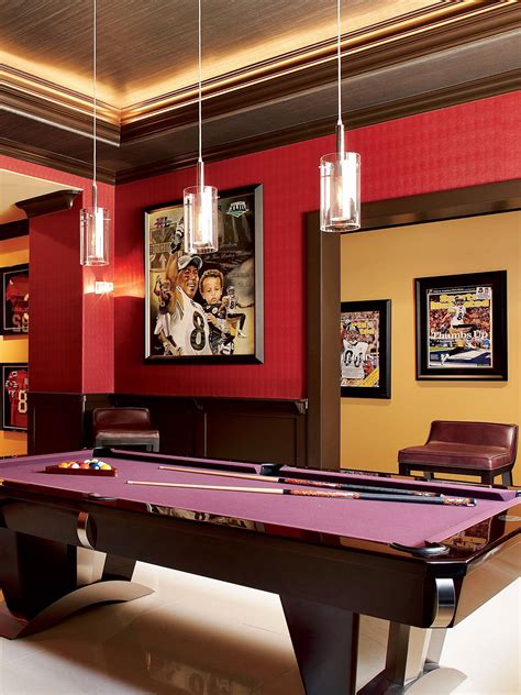 Download Billiards Purple Pool Table In Red Room Wallpaper | Wallpapers.com