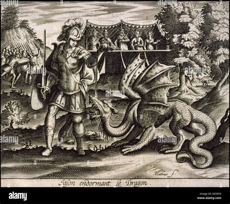 Jason Subdues The Dragon Stock Photo - Alamy