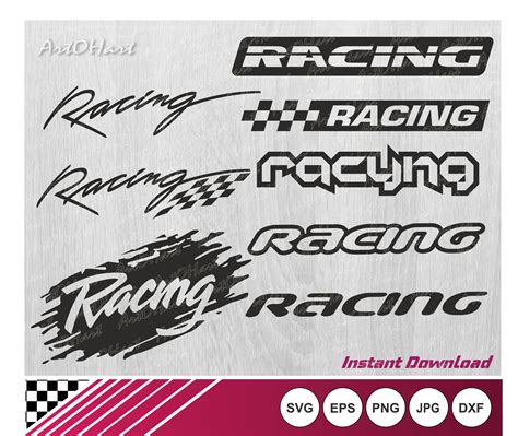 Racing Svg Printable Vinyl Sticker Cut Files Vector Etsy