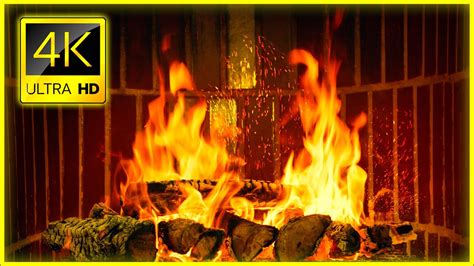 🔥 VIRTUAL FIREPLACE 4K 10 HOURS 🔥 Burning Logs & Crackling Fire Sounds ...