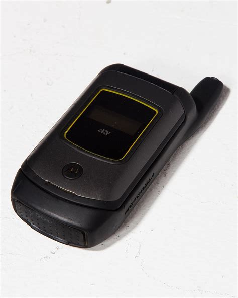 TE050 Motorola Black Flip Cell Phone Prop Rental | ACME Brooklyn