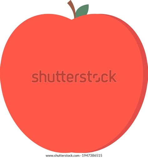 Fruit Red Apple Green Leaf Stock Vector Royalty Free 1947386515