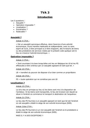 Td Chapitre Principe Et Champ D Application De La Tva Td