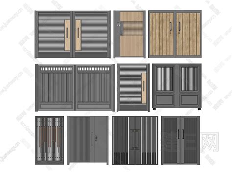 现代庭院门模型su模型下载 Id105534946 建e网su模型