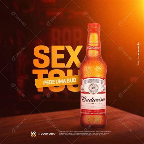 Sextou Pede Uma Cerveja Budweiser Social Media PSD Editável zip