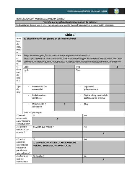 Actividad D4 Evaluación de la información UNIVERSIDAD AUTNOMA DE