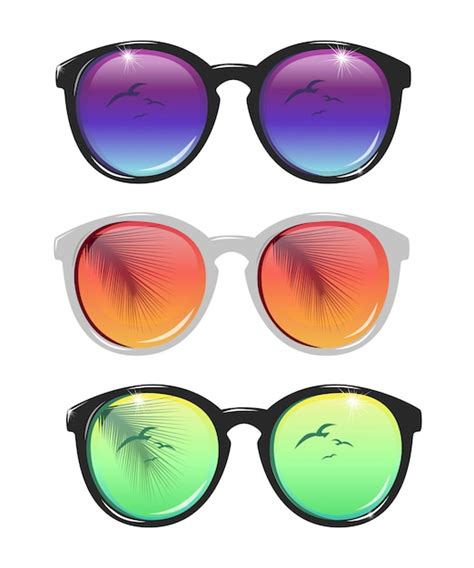 Conjunto de ilustración de gafas de sol Vector Premium