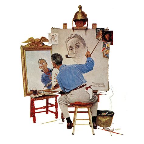 Marmont Hill Triple Self Portrait Wall Art Rockwell Paintings Norman