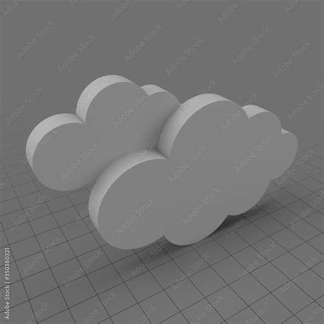 Cloudy weather symbol Stock 3D asset | Adobe Stock