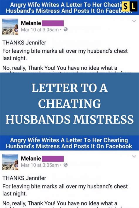 Letter To A Cheating Husbands Mistress Artofit