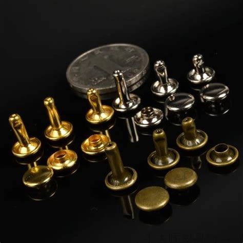 Solid Brass Double Cap Rivets 100pkt Station29