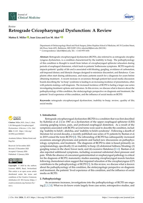 PDF Retrograde Cricopharyngeal Dysfunction A Review