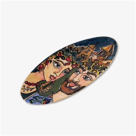 CeramaZart Handmade Oval Platter - King & Queen