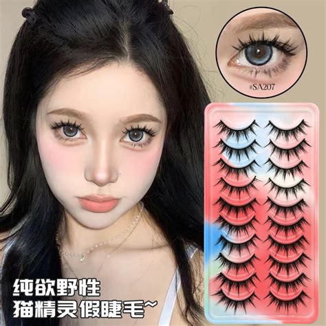 New Product Promotion Natural Lashes 10 Pairs 3d Faux Mink Lashes Natural Short Full Strip