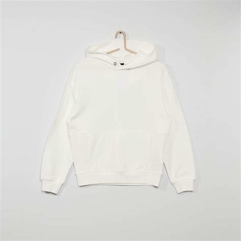 Sweat bi matière garcon adolescent blanc Kiabi 15 00