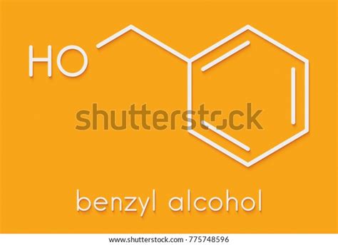 Benzyl Alcohol Solvent Molecule Used Manufacture Stock Illustration