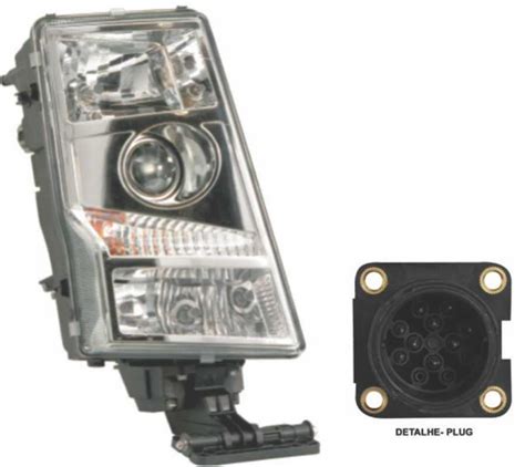 FAROL VOLVO FH FM 04 07 LD CHICOTE REDONDO Eletropel Distribuidora