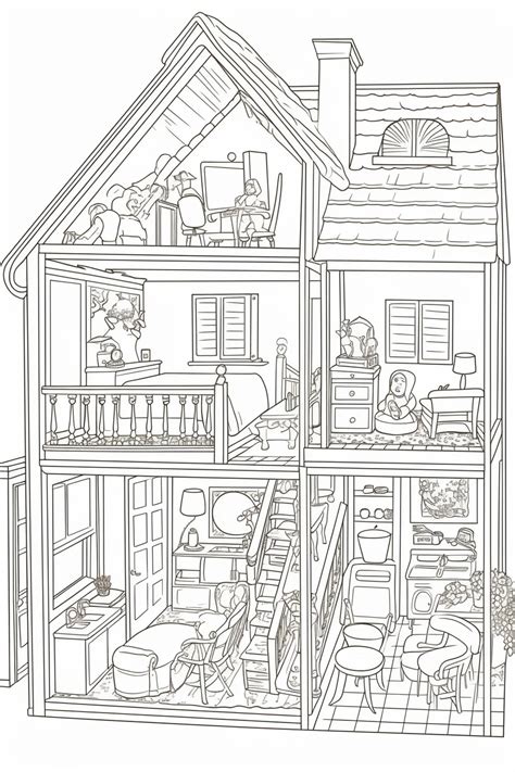 Design Your Dream House With Printable Dollhouse Coloring Pages