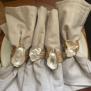 Oyster Shell Napkin Rings Etsy