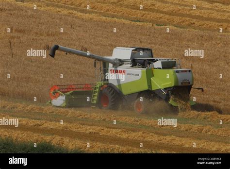 Uk Weather Farmers Harvesting Crops During Heatwave In North Yorkshire