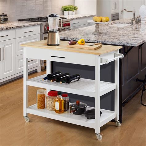 Yaheetech Kitchen Island Cart With Wheels Tier Rolling Utility Cart