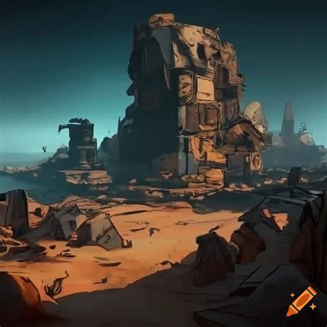 Borderlands Landscape Diorama Concept Design On Craiyon