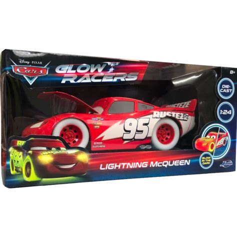 Cars Lightning Mcqueen Glow Racers Glow In The Dark 124th Die Cast