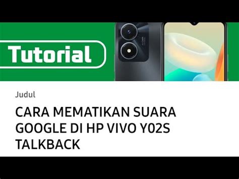 CARA MEMATIKAN SUARA GOOGLE DI HP VIVO Y02S TALKBACK YouTube