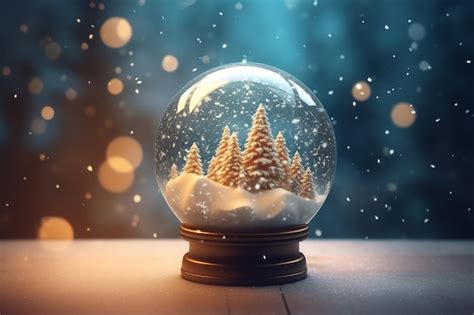 Premium AI Image A Snow Globe With Trees Inside