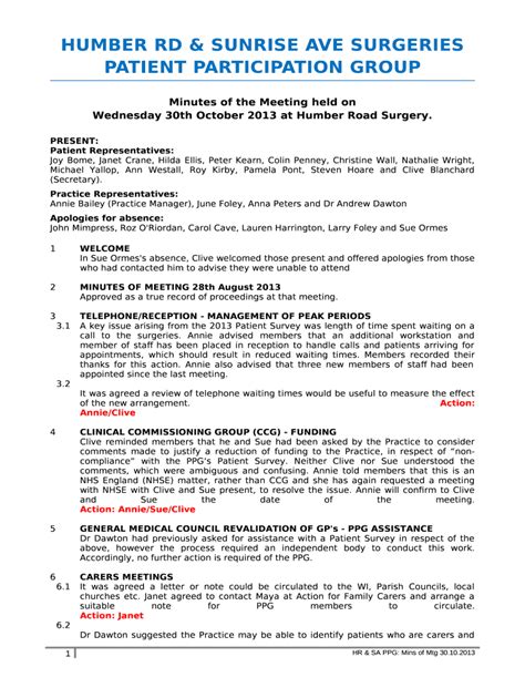 Patient Participation Group Cranes Park Surgery Doc Template Pdffiller