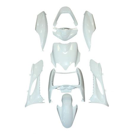 Kit 9 Pieces Carenage Scoot Adaptable Blanc Brillant Mbk Yamaha