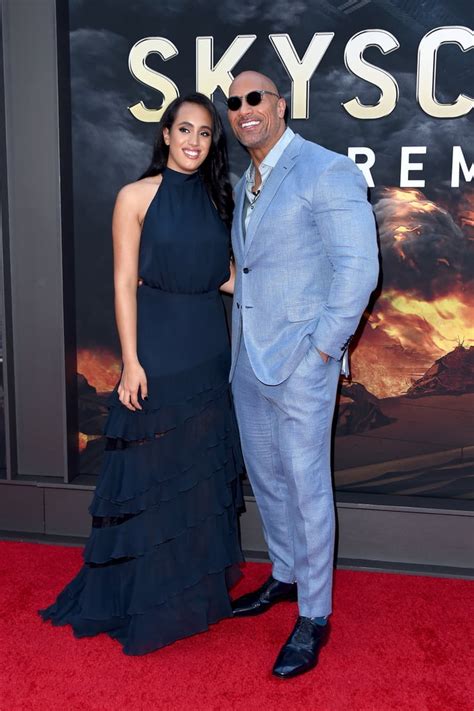 Dwayne Johnson and Daughter at Skyscraper Premiere | POPSUGAR Celebrity