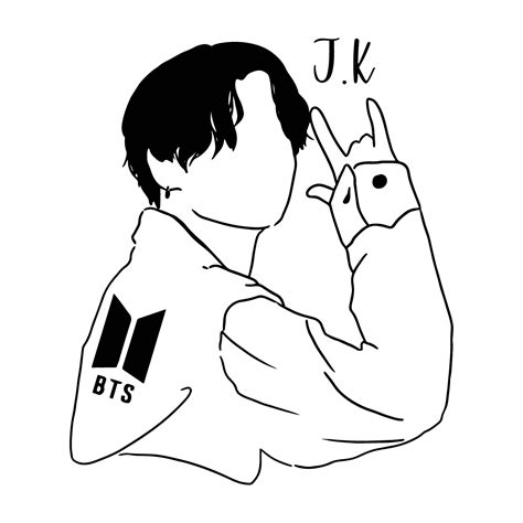 Jungkook Bts Svg Bts Member Svg Jk Art Line Junkook Clipa Inspire