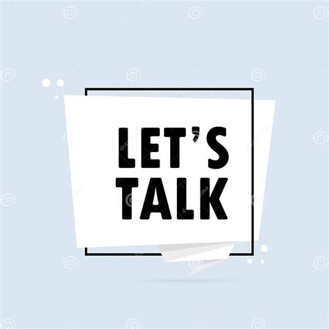 Lets Talk Origami Style Speech Bubble Banner Sticker Design Template