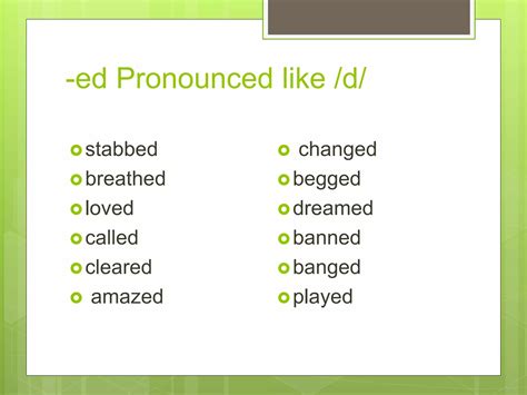 Regular Verbs Pronunciation Ppt