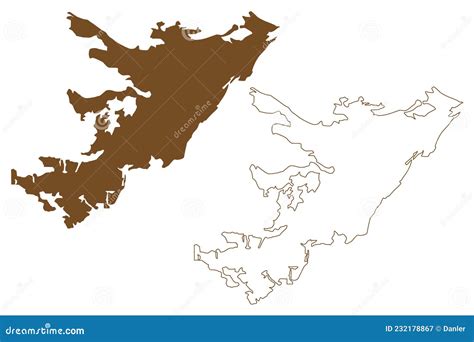 West Falkland Watercolor Island Map Of The Falkland Islands Royalty ...