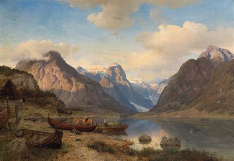 Gude Hans Fredrik Indre Fjærlandsfjord i Sogn 1857 Grev Wedels