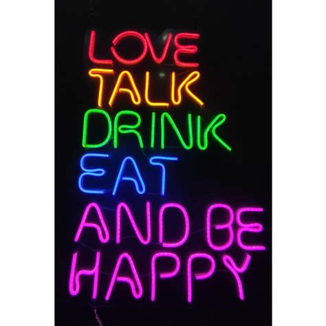 Vinyuup Işıklı Love Talk Drink Eat And Be Happy Neon Led Fiyatı