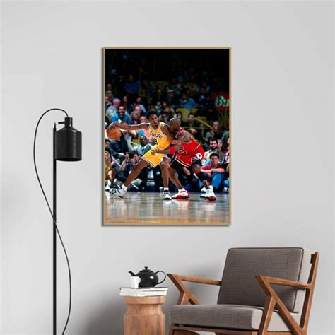 Michael Jordan Guarding Kobe Bryant Poster Etsy