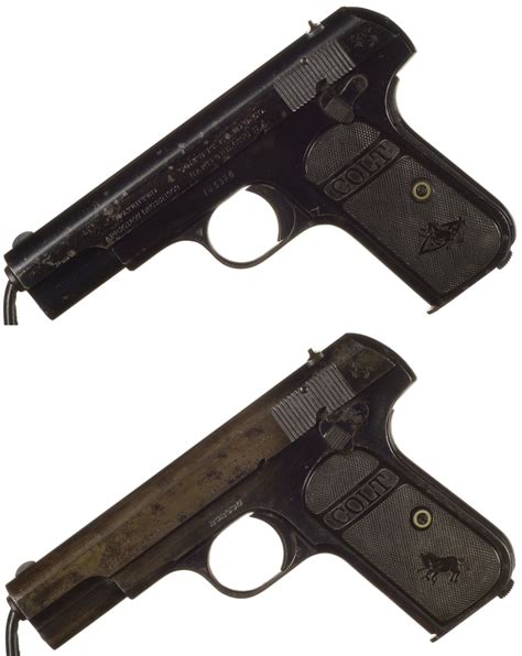 Two Colt Model 1903 Pocket Hammerless Semi Automatic Pistols Rock Island Auction