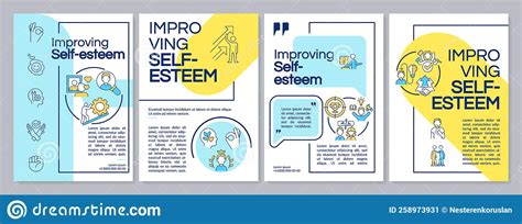 Improving Self Esteem Blue And Yellow Brochure Template Stock Vector Illustration Of