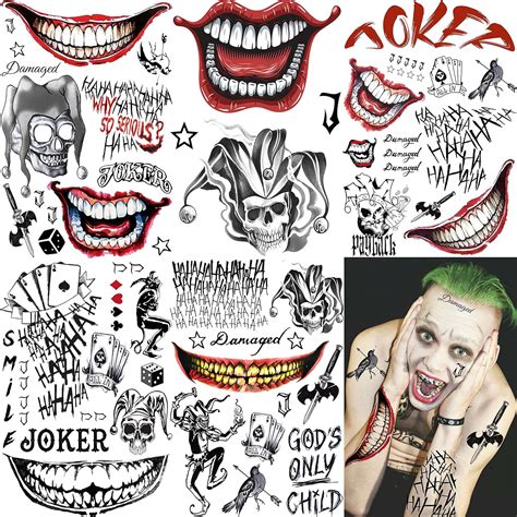 Laroi Blatt D Joker Tattoo Herren Damen Klebetattoos Erwachsene