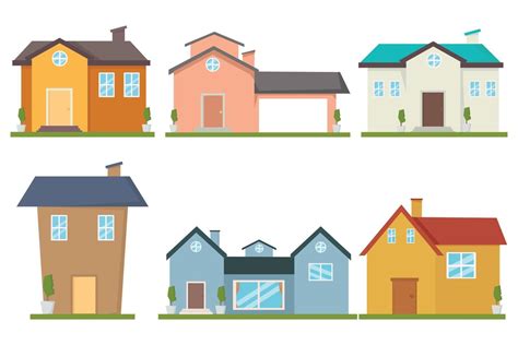 Villa of house cartoon set icon. 8215976 Vector Art at Vecteezy